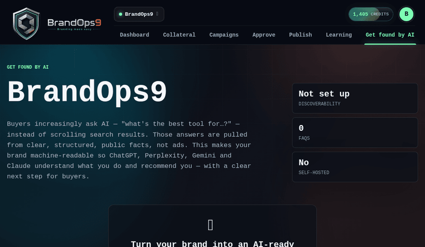 Screenshot of the Advanced: inside Get Found by AI screen