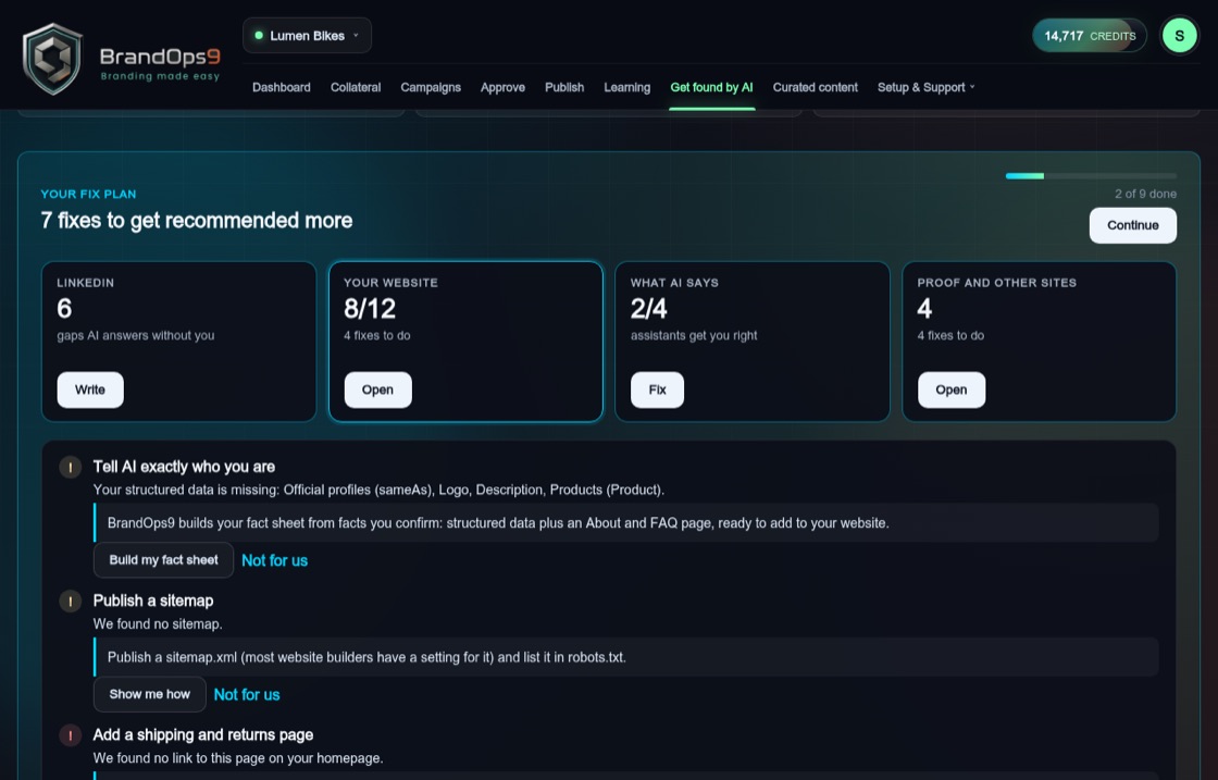 Screenshot of the Check your website for AI screen